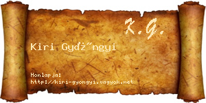 Kiri Gyöngyi névjegykártya